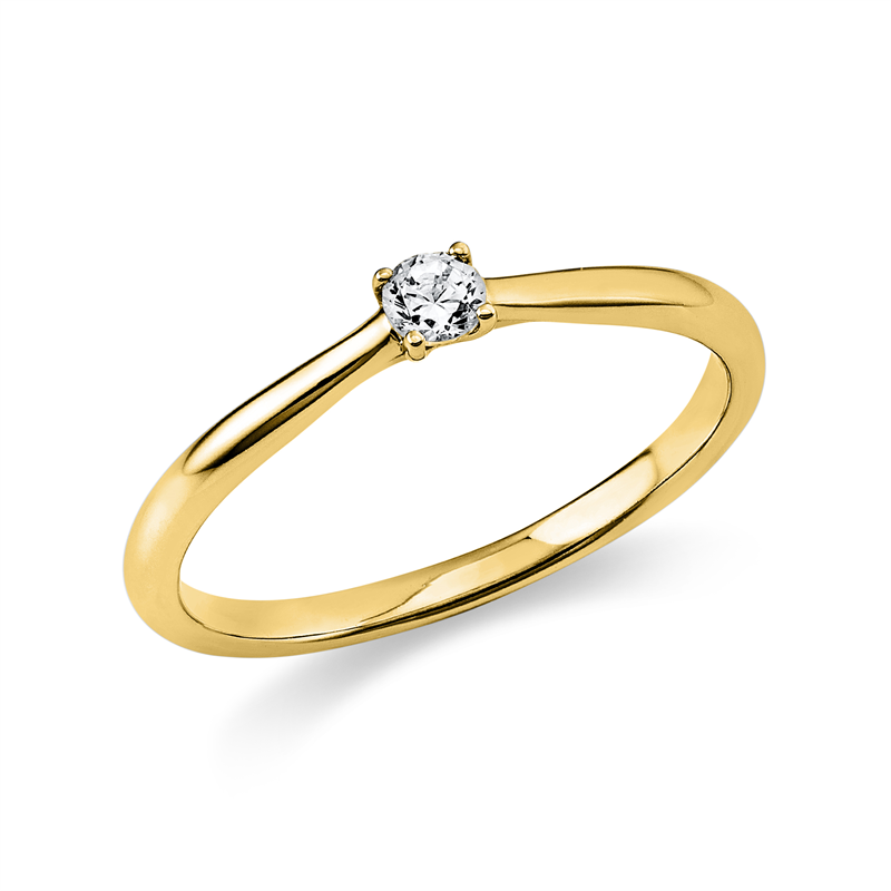 Ring 18 kt GG, 1 Brill. 0,10 ct, TW-si