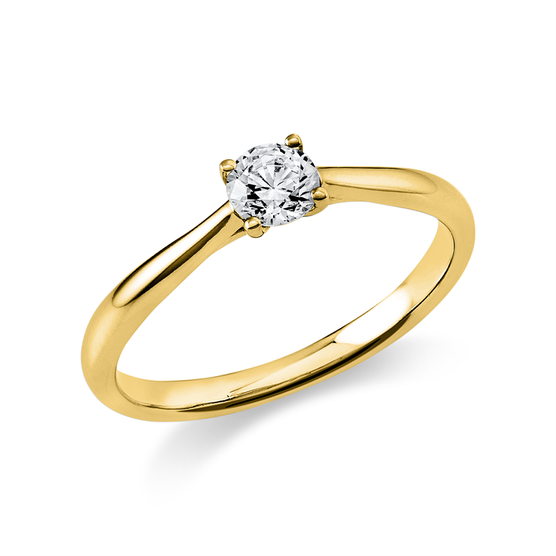 Ring 14 kt GG, GIA2347079226, 1 Brill. 0,30 ct, F-si
