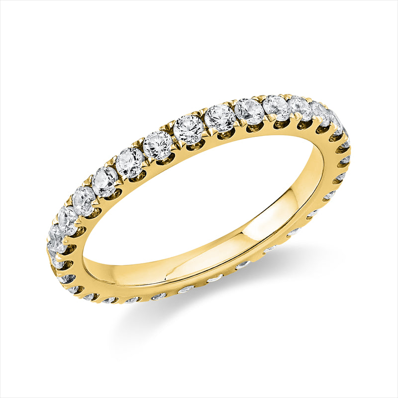 Ring 14 kt GG, 30 Brill. 1,02 ct, TW-si