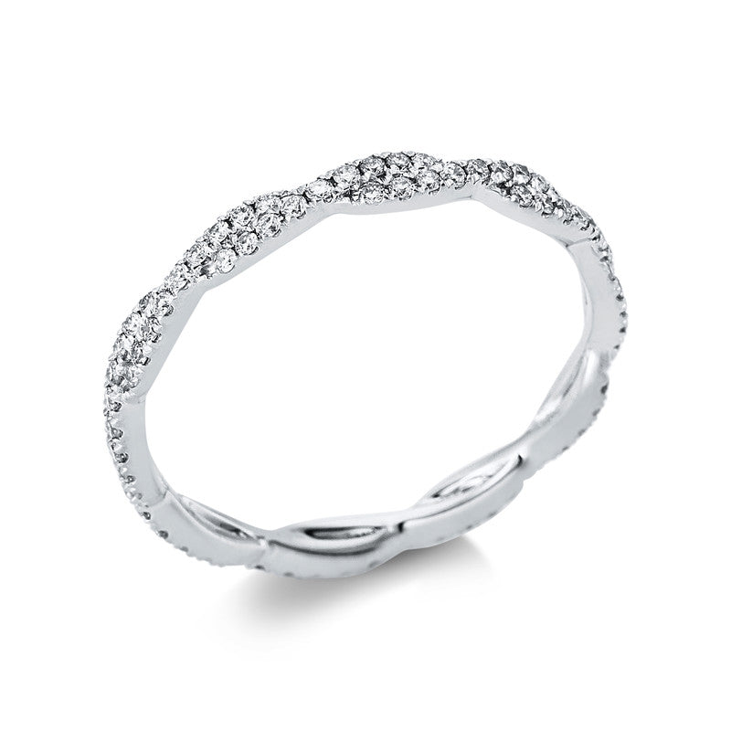 Ring 18 kt WG, 90 Brill. 0,42 ct, TW-si