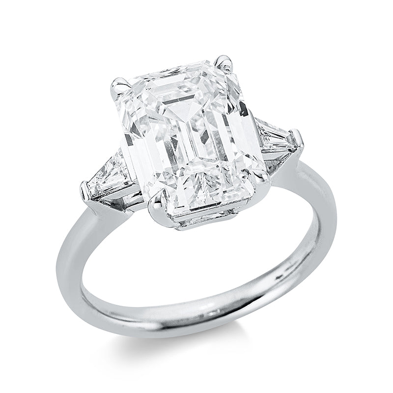 Ring 18 kt WG, HRD170001785490, 2 Trap. 0,20 ct, TW-vsi/si, 1 Sm.schliff 5,25 ct, TW-vsi