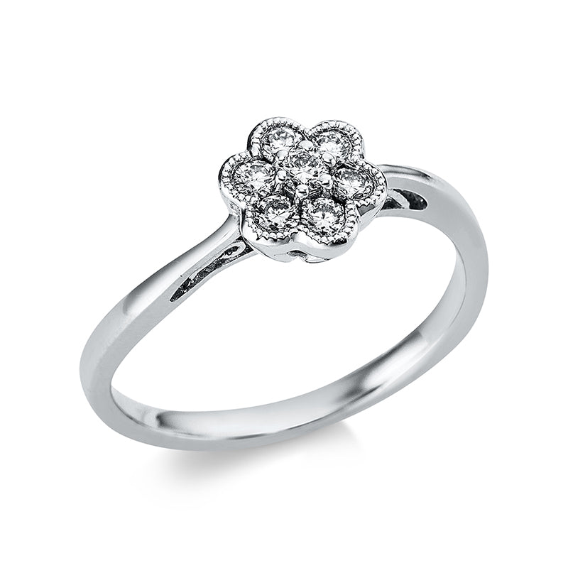 Ring 18 kt WG, 7 Brill. 0,25 ct, TW-si