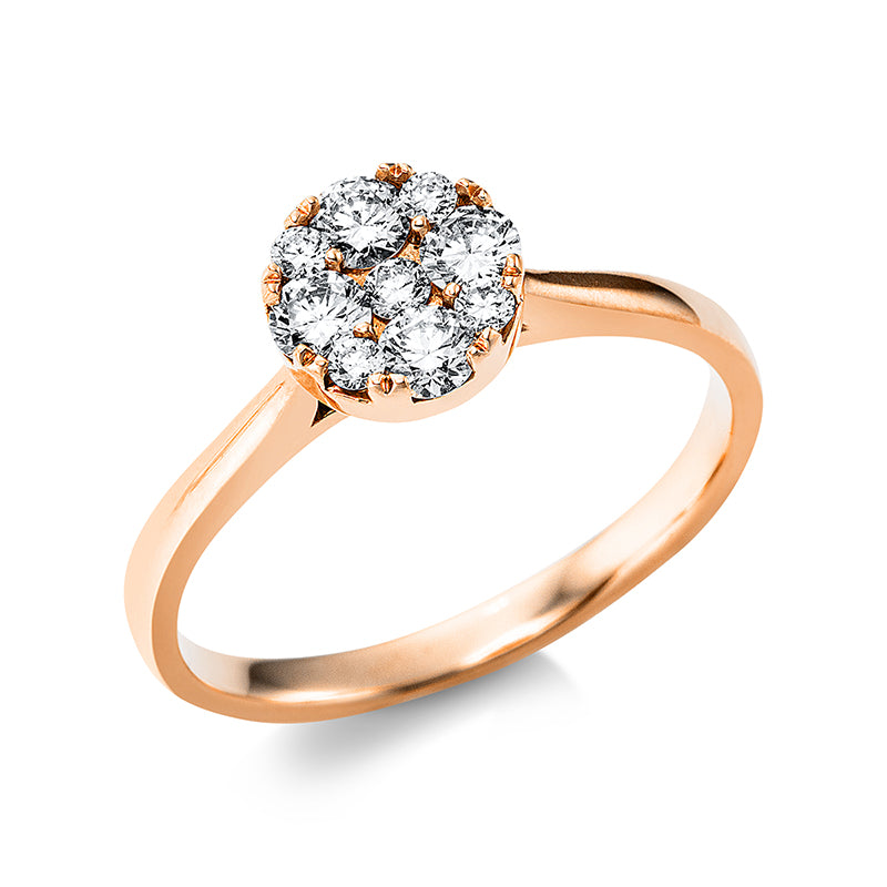 Ring 18 kt RG, 9 Brill. 0,46 ct, TW-vsi