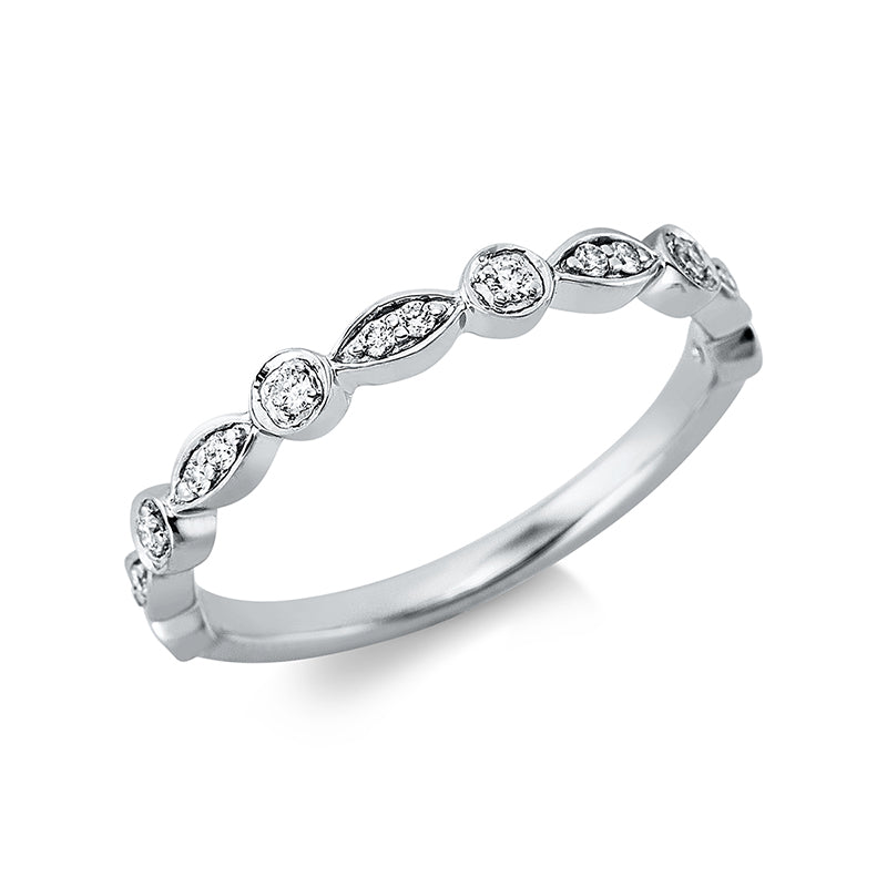 Ring 18 kt WG, 16 Brill. 0,12 ct, TW-si