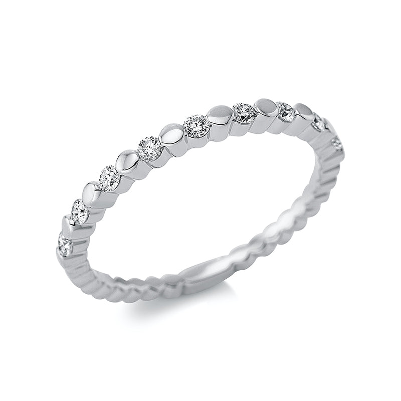 Ring 18 kt WG, 9 Brill. 0,18 ct, TW-si