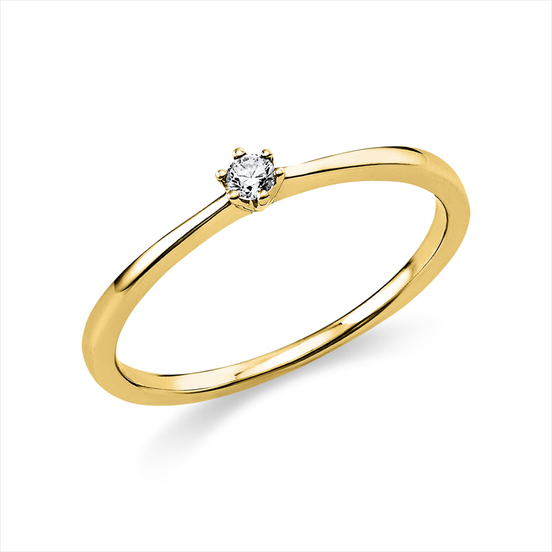 Ring 14 kt GG, 1 Brill. 0,05 ct, D-if