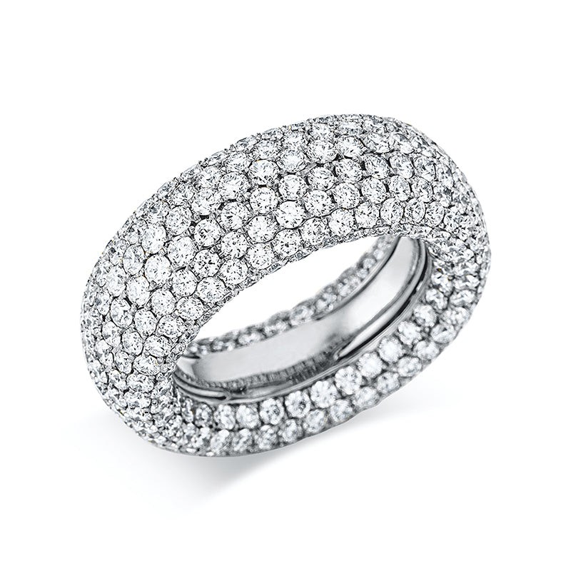 Ring 18 kt WG, 386 Brill. 7,45 ct, TW-vsi