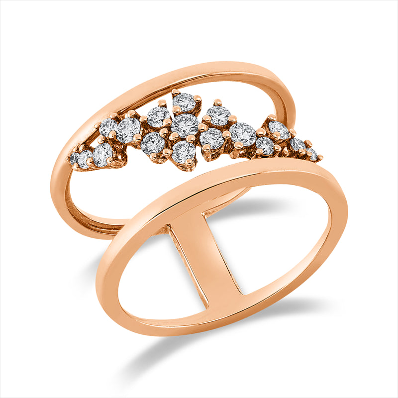Ring 18 kt RG, 17 Brill. 0,36 ct, TW-si
