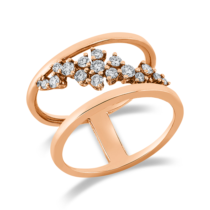 Ring 18 kt RG, 17 Brill. 0,36 ct, TW-si