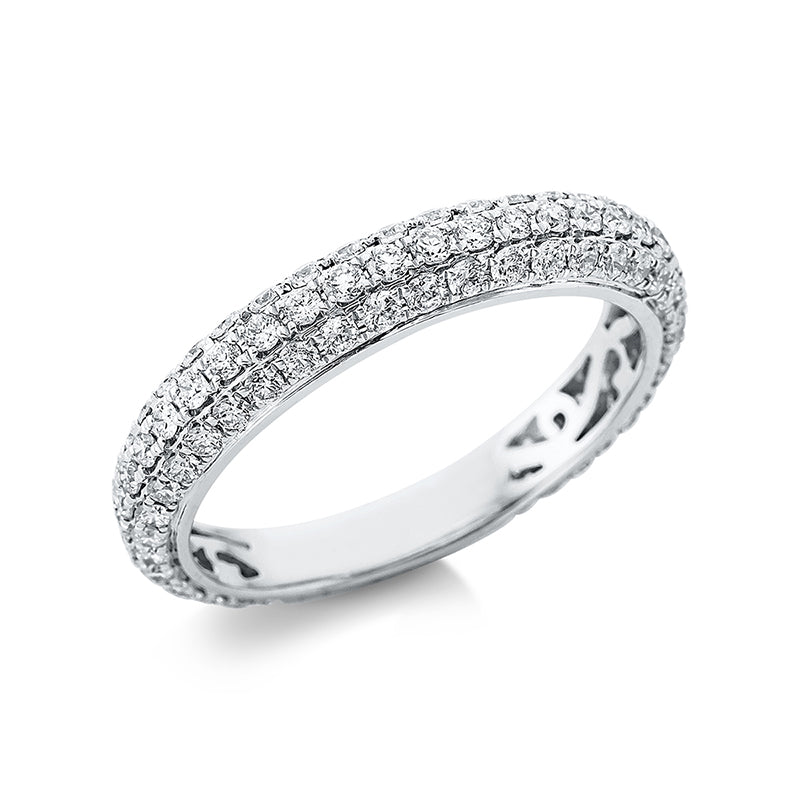 Ring 18 kt WG, 51 Brill. 0,49 ct, TW-si, 56 Brill. 0,40 ct, TW-si