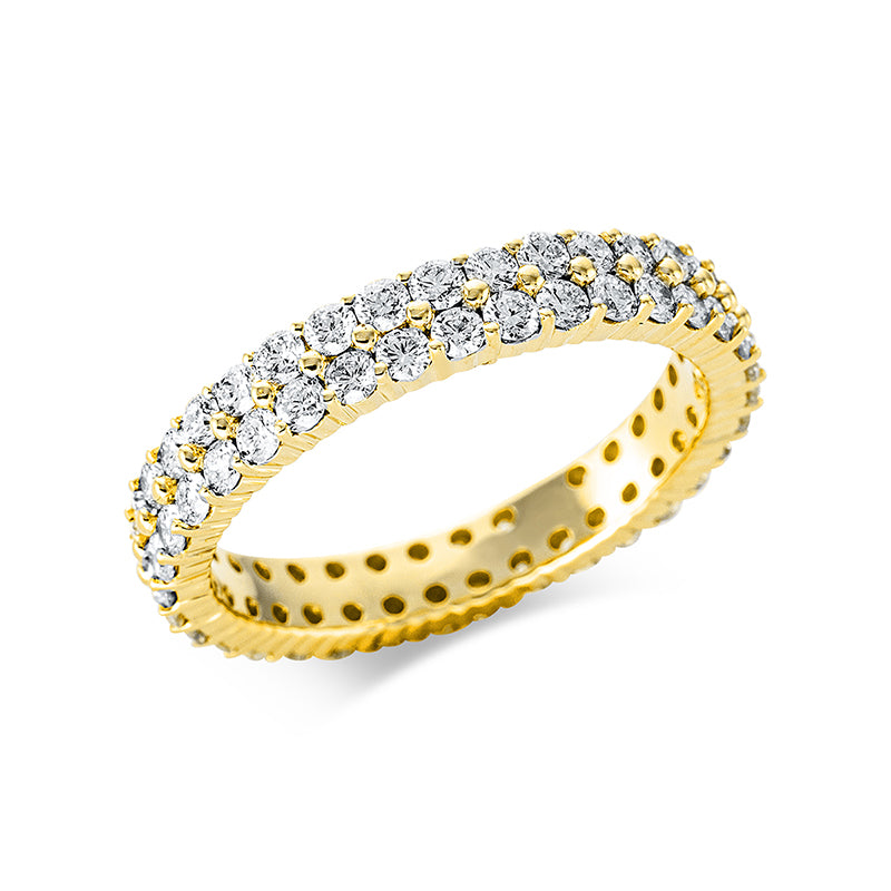 Ring 18 kt GG, 70 Brill. 1,50 ct, TW-si