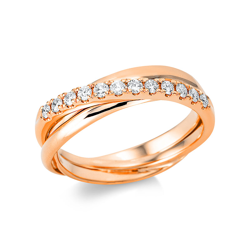 Ring 18 kt RG, 12 Brill. 0,26 ct, TW-si