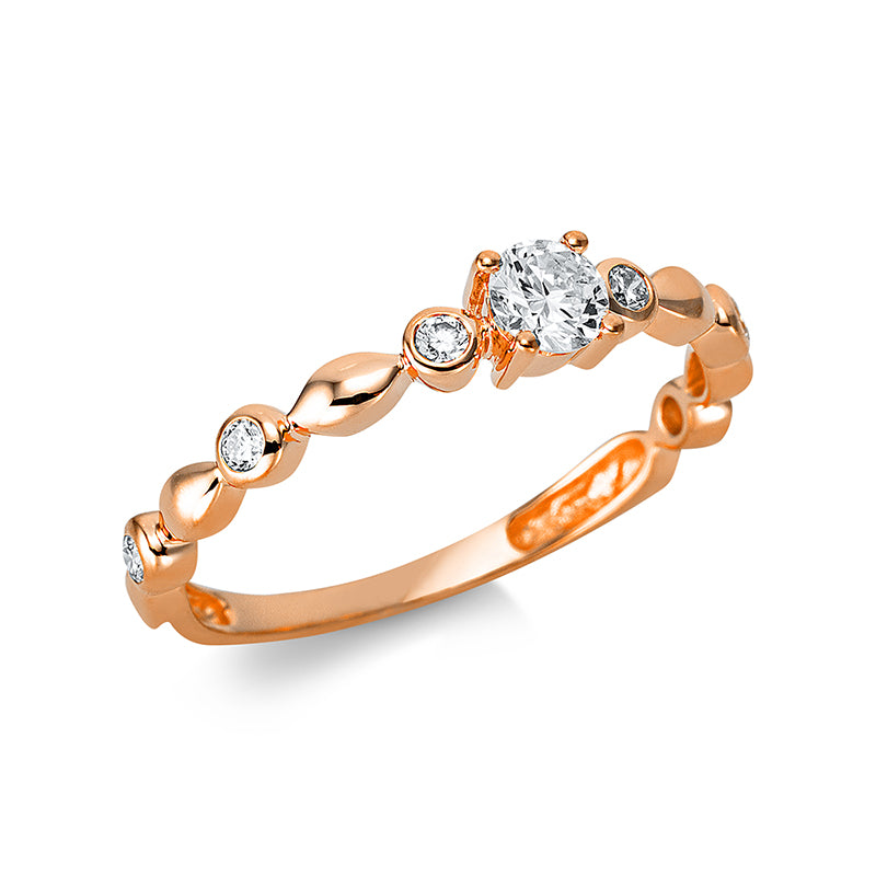 Ring 18 kt RG, 7 Brill. 0,32 ct, TW-si