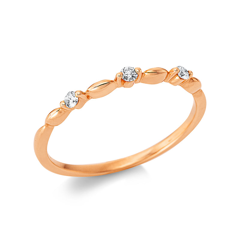 Ring 14 kt RG, 3 Brill. 0,08 ct, TW-si