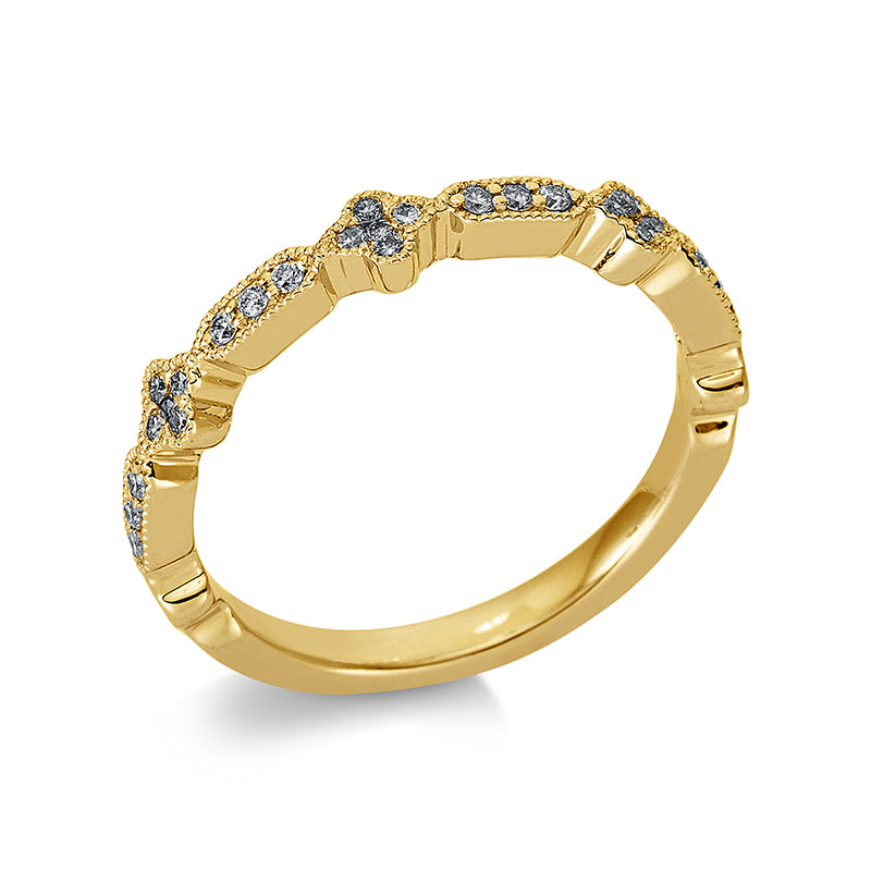 Ring 18 kt GG, 27 Brill. 0,18 ct, TW-si