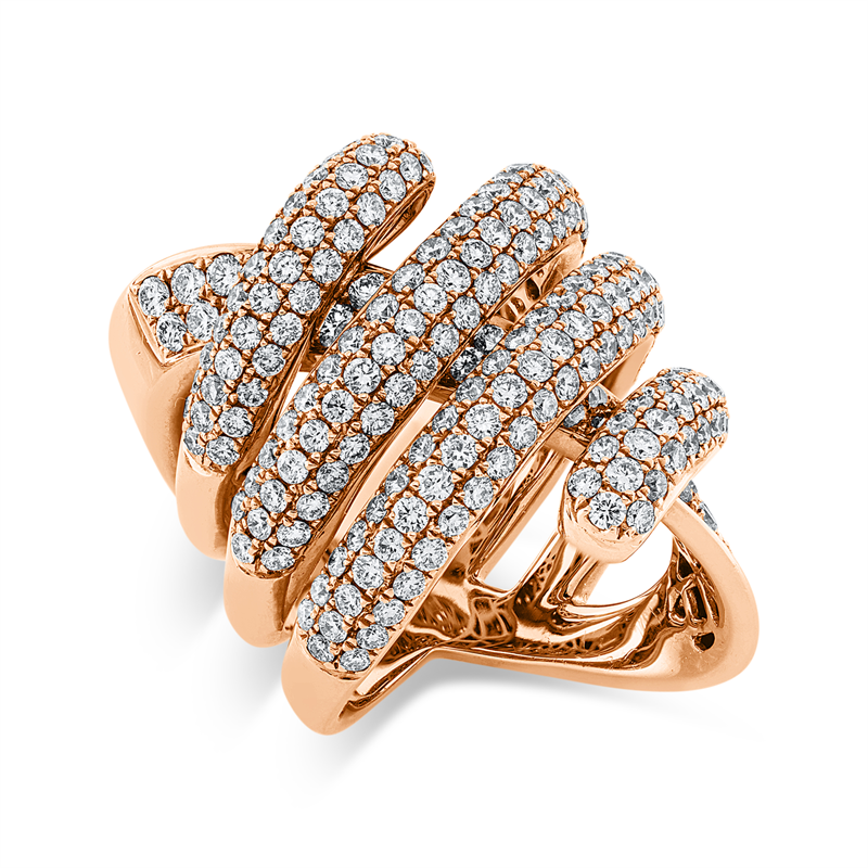 Ring 18 kt RG, 244 Brill. 4,19 ct, TW-vsi