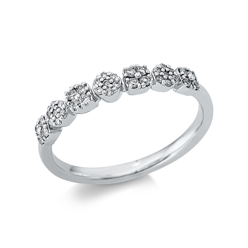 Ring 18 kt WG, 37 Brill. 0,18 ct, TW-si
