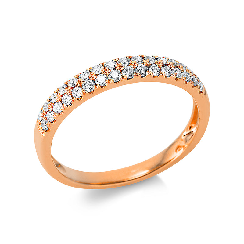 Ring 18 kt RG, 8 Brill. 0,07 ct, TW-si, 24 Brill. 0,24 ct, TW-si