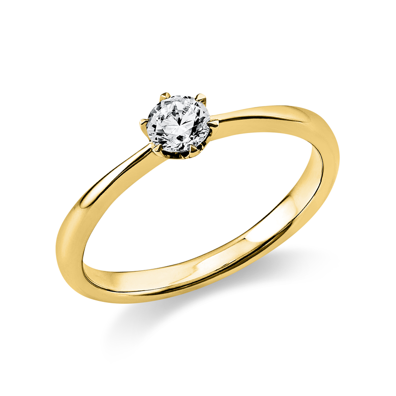 Ring 14 kt GG, 1 Brill. 0,25 ct, TW-si