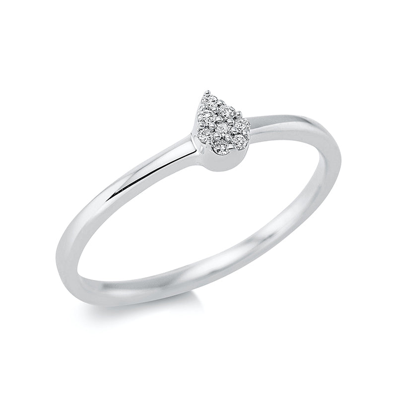 Ring 18 kt WG, 8 Brill. 0,04 ct, TW-si