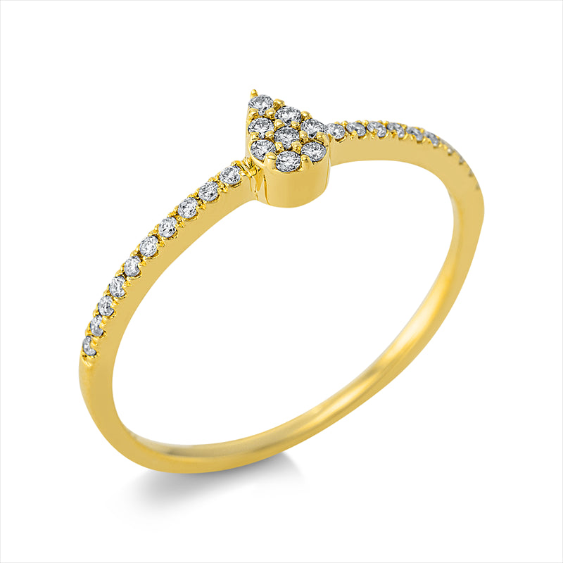 Ring 18 kt GG, 28 Brill. 0,13 ct, TW-si