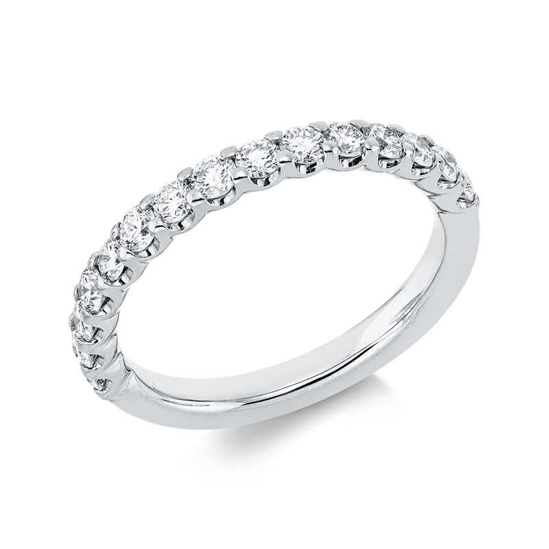 Ring 18 kt WG, 15 Brill. 0,70 ct, TW-si