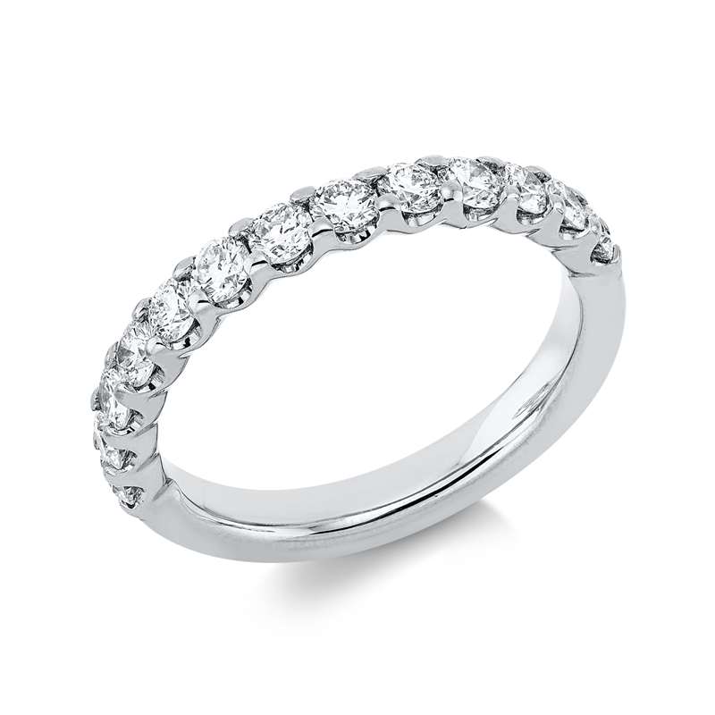 Ring 18 kt WG, 13 Brill. 0,88 ct, TW-si