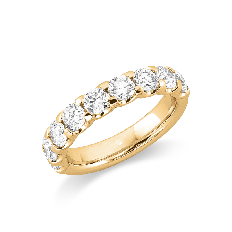 Ring 18 kt GG, 9 Brill. 1,48 ct, TW-si