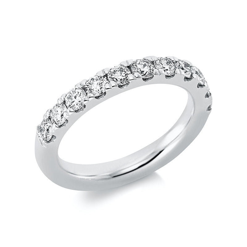 Ring 950 Pt Platin, 11 Brill. 1,07 ct, TW-si