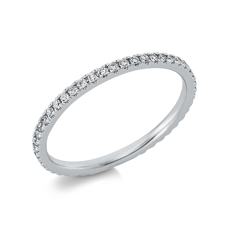 Ring 950 Pt Platin, 48 Brill. 0,30 ct, TW-si
