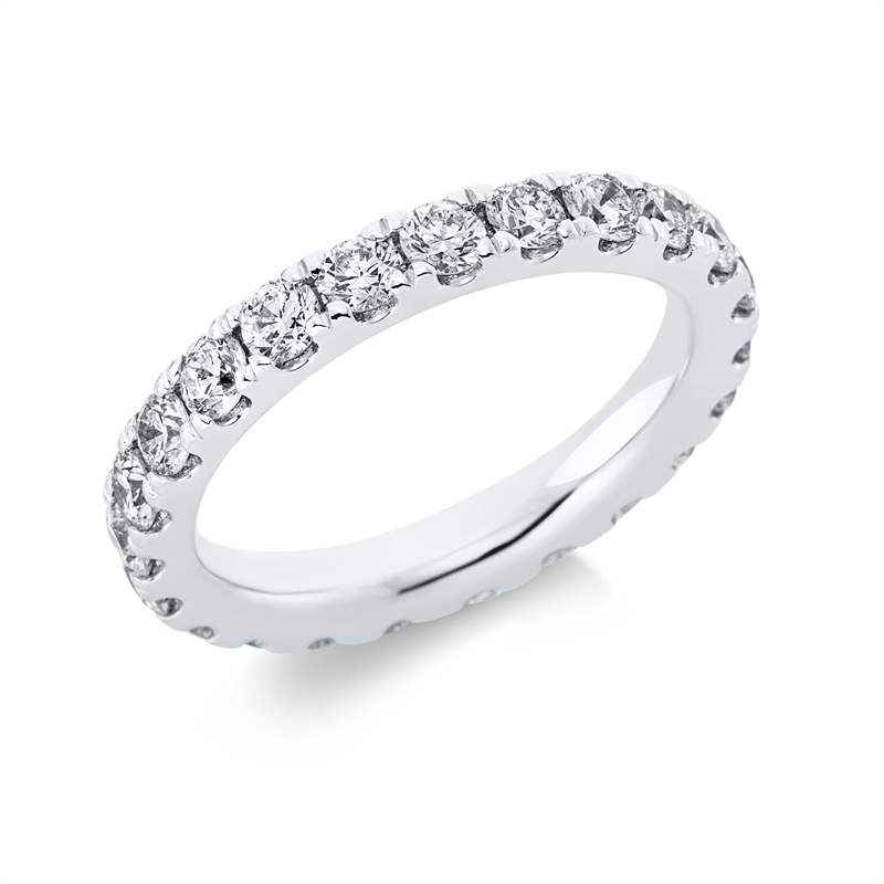 Ring 950 Pt Platin, 22 Brill. 1,80 ct, TW-si