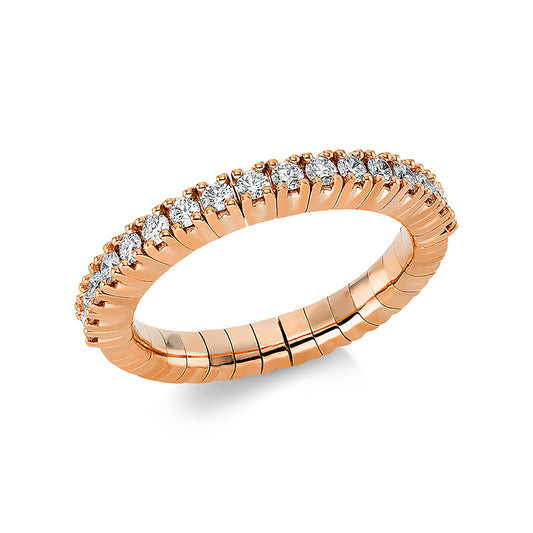 Ring 18 kt RG, Flex-Band, variabel, 17 Brill. 0,47 ct, TW-si