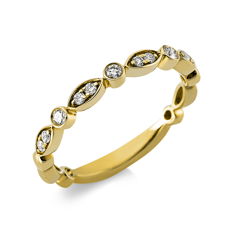 Ring 18 kt GG, 11 Brill. 0,14 ct, TW-si