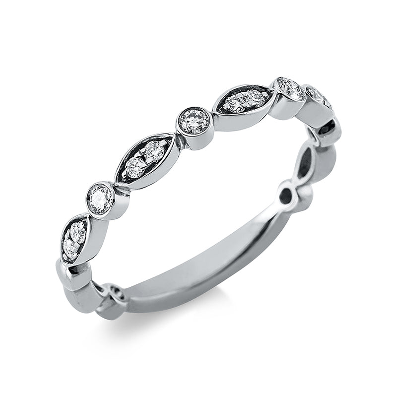 Ring 18 kt WG, 11 Brill. 0,14 ct, TW-si