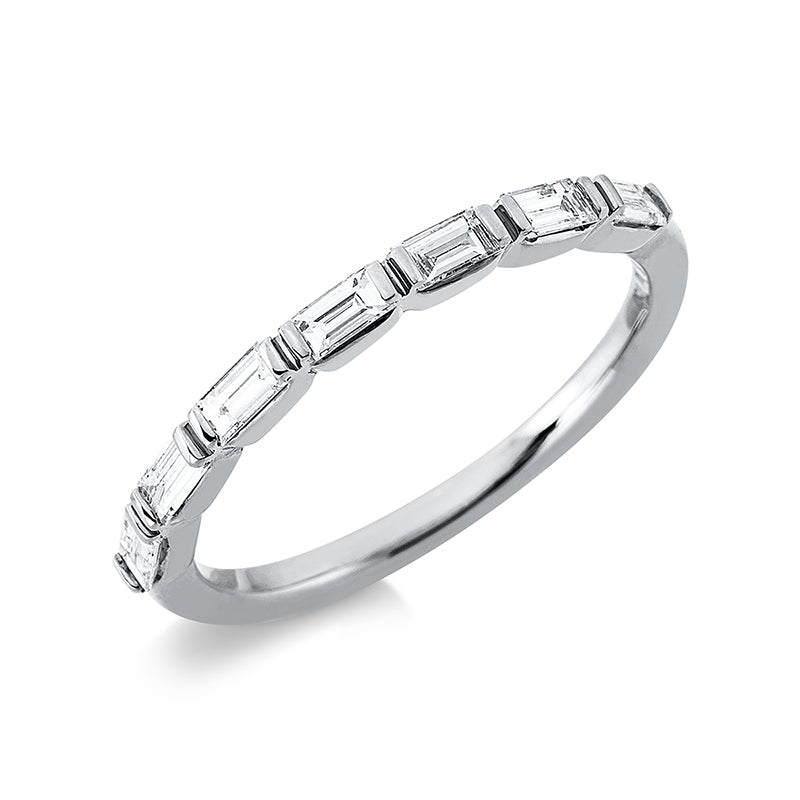 Ring 18 kt WG, 7 Bag. 0,37 ct, TW-vsi