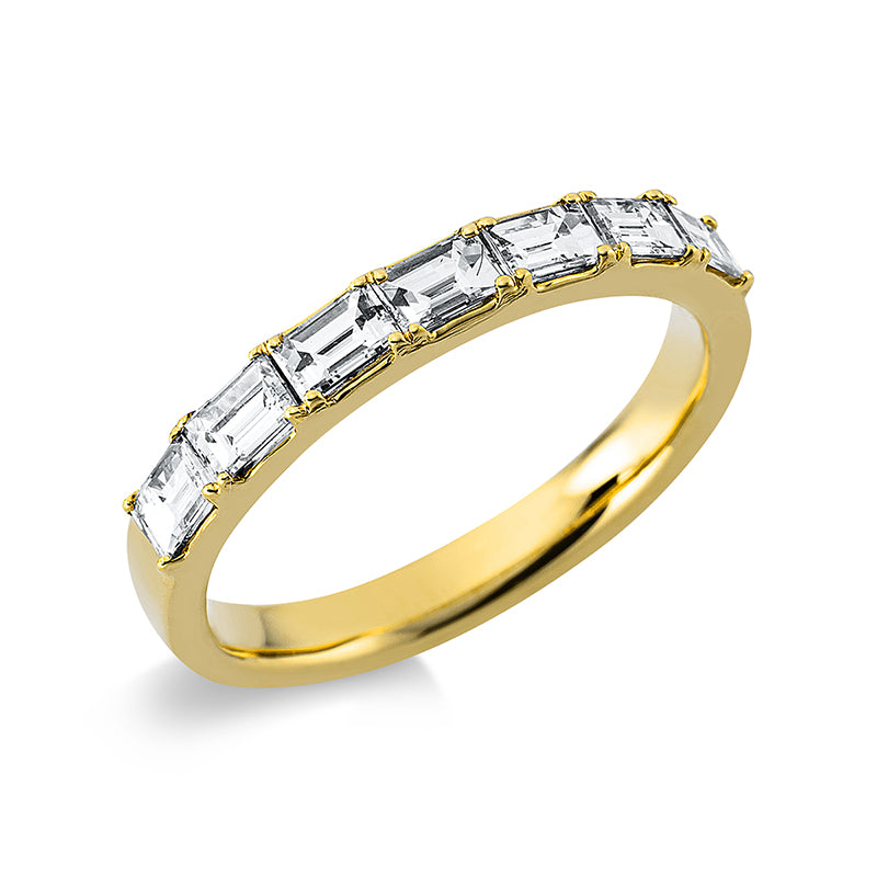 Ring 18 kt GG, 7 Bag. 0,84 ct, TW-vsi