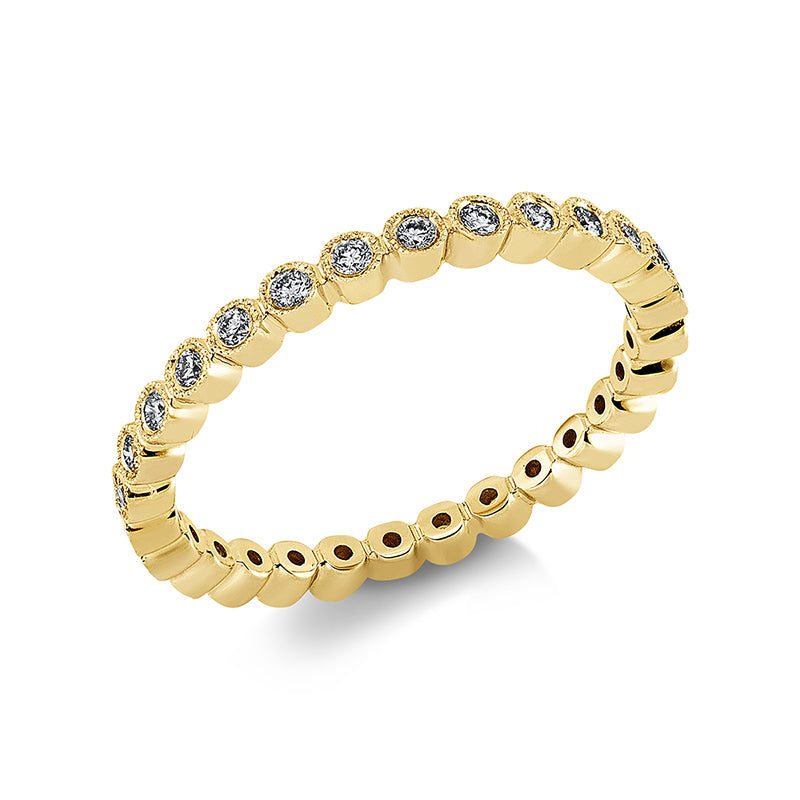 Ring 18 kt GG, 28 Brill. 0,25 ct, TW-si