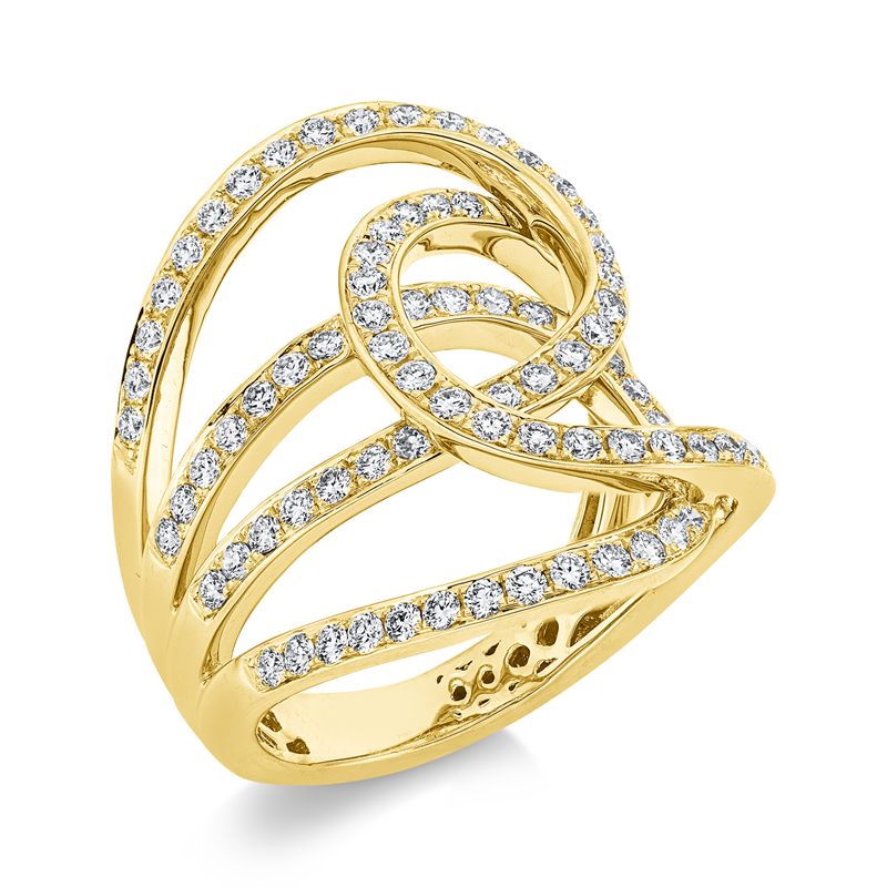 Ring 18 kt GG, 89 Brill. 1,10 ct, TW-vsi