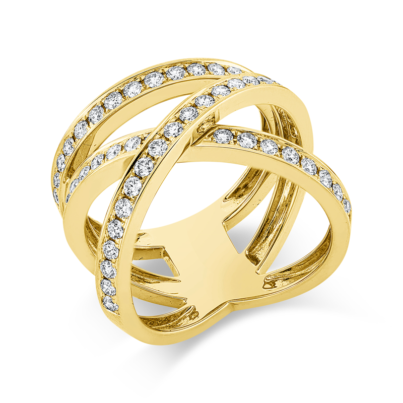 Ring 18 kt GG, 54 Brill. 0,88 ct, TW-vsi