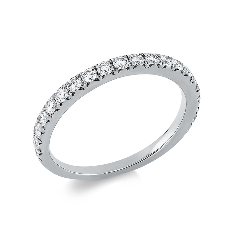 Ring 18 kt WG, 19 Brill. 0,55 ct, TW-si, 2 Brill. 0,05 ct, TW-si