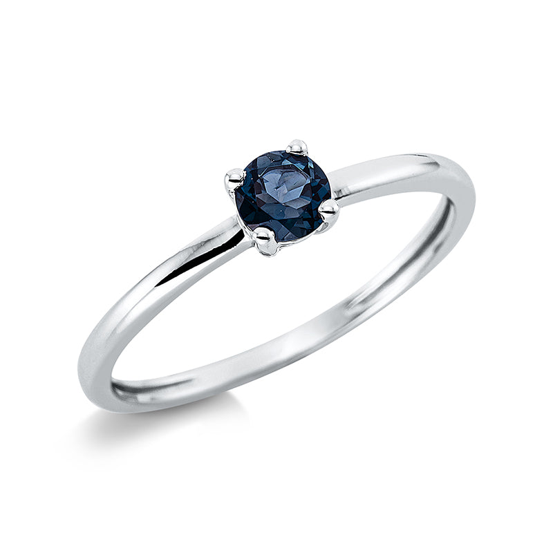 Ring 18 kt WG, 1 Topas 0,30 ct Lond. blue