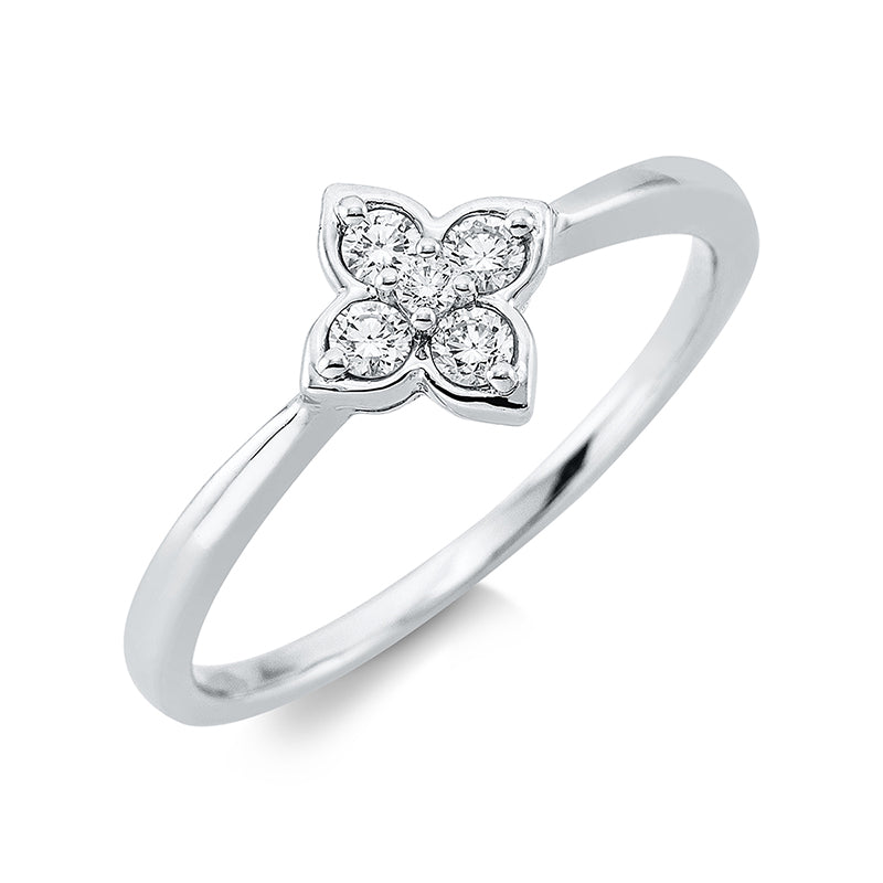 Ring 18 kt WG, 5 Brill. 0,18 ct, TW-si