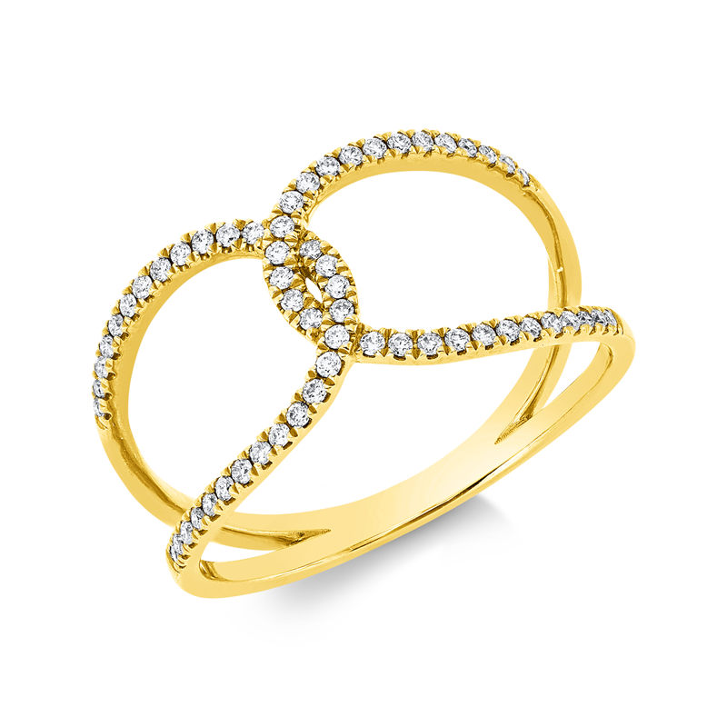 Ring 18 kt GG, 58 Brill. 0,19 ct, TW-si