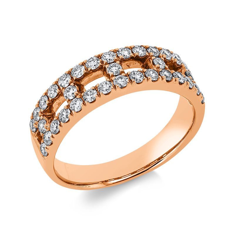 Ring 18 kt RG, 35 Brill. 0,74 ct, TW-si