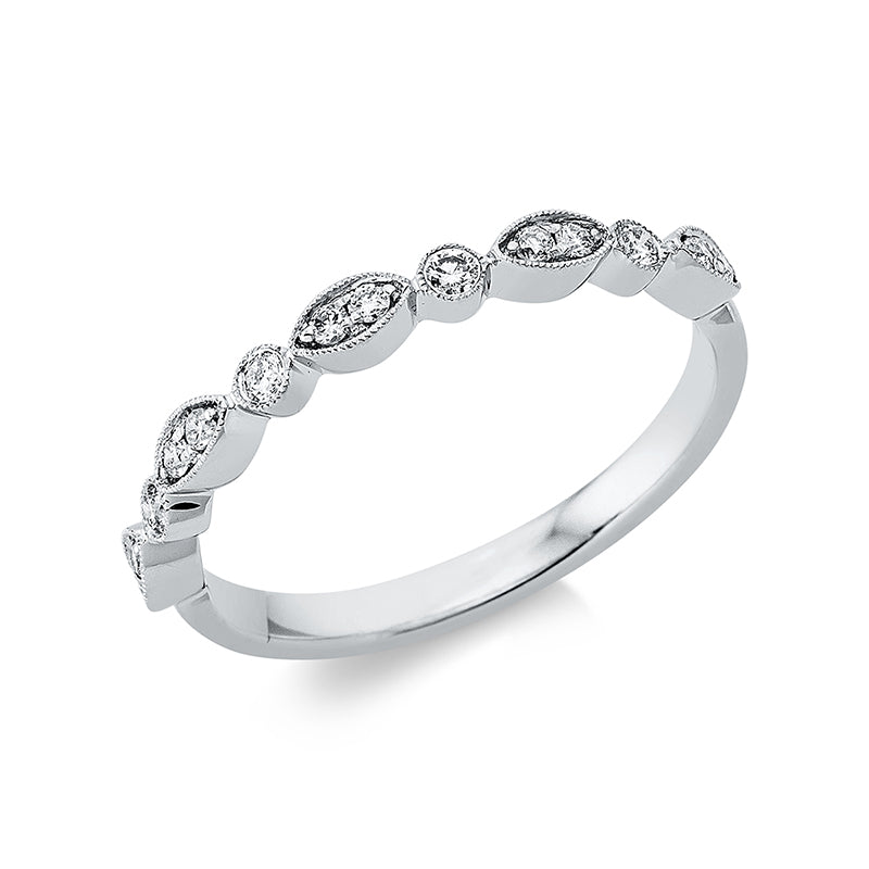 Ring 18 kt WG, 14 Brill. 0,16 ct, TW-si