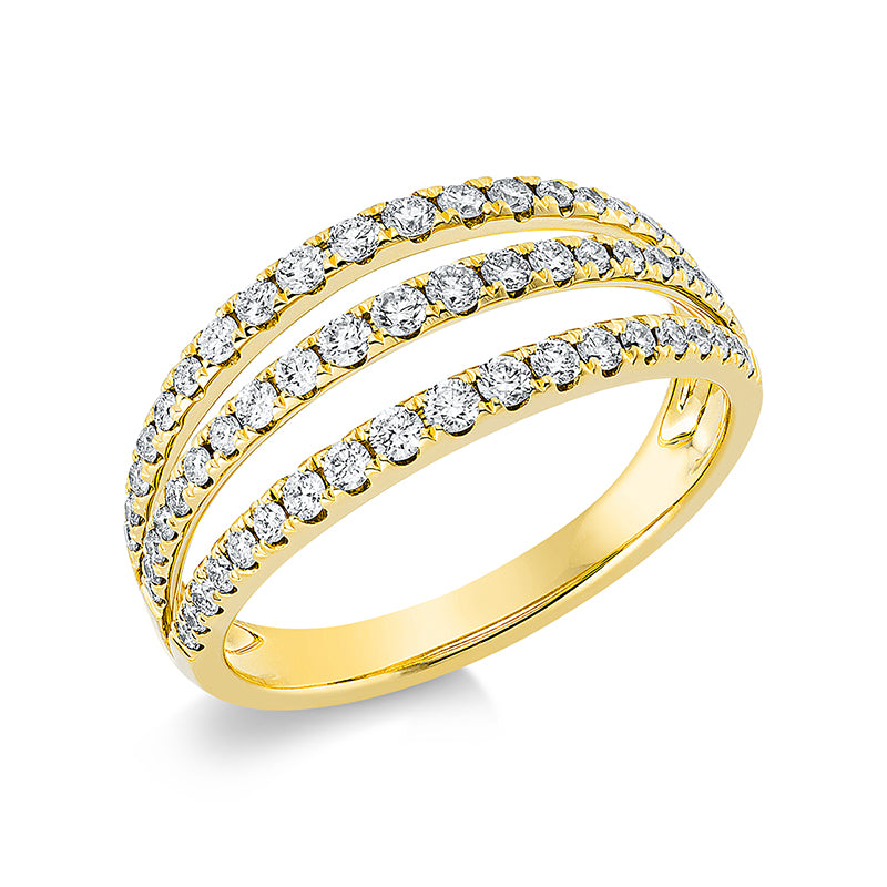 Ring 18 kt GG, 21 Brill. 0,33 ct, TW-si, 38 Brill. 0,25 ct, TW-si