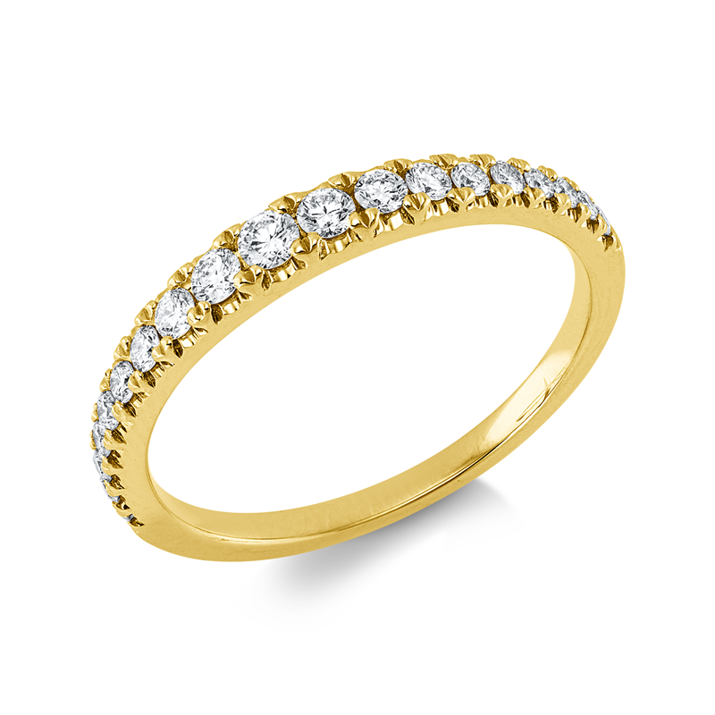 Ring 18 kt GG, 19 Brill. 0,30 ct, TW-si