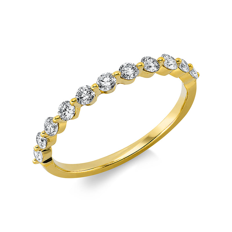 Ring 18 kt GG, 11 Brill. 0,46 ct, TW-pi