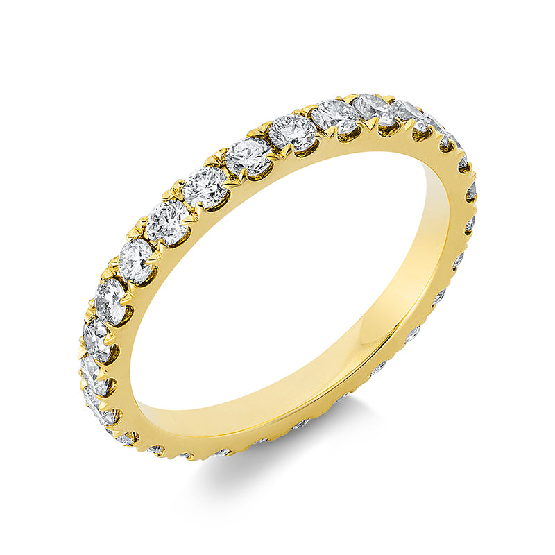 Ring 18 kt GG, 27 Brill. 1,11 ct, W-si