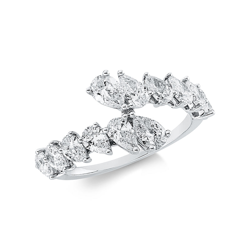 Ring 18 kt WG, 12 Tropfen 1,80 ct, TW-si